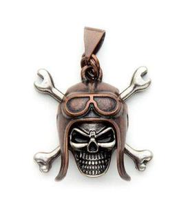 Pendant Zip Pull Skull & Cross Bone Biker