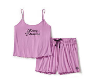 Harley-Davidson Ladies Pajama Set Light Purple