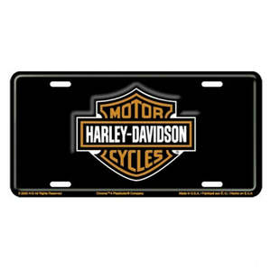 Harley-Davidson Bar & Shield Stamped Metal License Plate