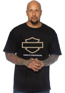 Mens Clearance Sales: Harley-Davidson Gold Open Bar & Shield Dealer Tee