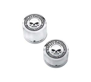 Willie G Skull Rear Axle Nut Covers '08 Later Dyna/Softail
