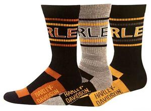 Harley-Davidson Men'S Mid Calf Riding Socks 3 Pack