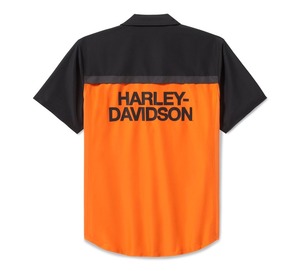 Harley-Davidson Men's H-D Tech Orange/Black Shirt