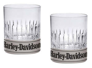 Harley-Davidson Metal Base Rocks Glass Set