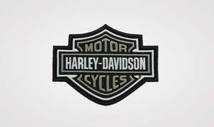 Harley-Davidson Grey Bar & Shield Patch 5.6"