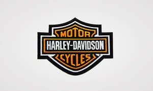 Harley-Davidson Orange Bar & Shield Patch 5.6"