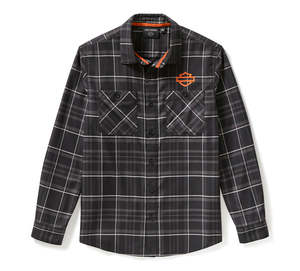 Harley-Davidson Men's TECH Coolmax Long Sleeve Plaid Shirt