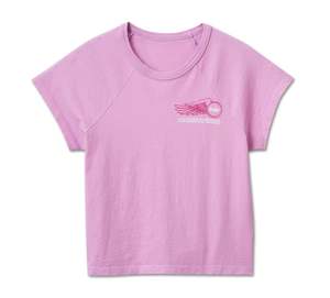 Womens Clearance Sale: Harley-Davidson Winged Willie G Baby Doll Tee (Lavendar)