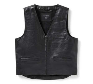 Mens Jackets Vests: Harley-Davidson Bar & Shield Leather Vest