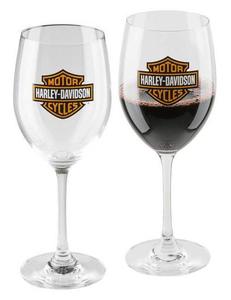 Harley Drinkware: Harley-Davidson Bar & Shield Wine Glass Set