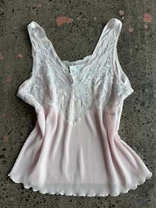 Womens Wear: Pink Lace & Textured Cami - M