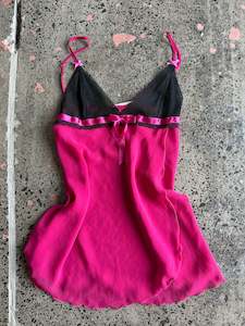 Hot Pink & Black Cami - M