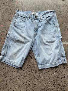 Jorts: Light Wash Denim Carpenter Jorts - 32W