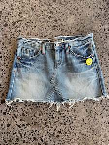 Light Blue Denim Mini Skirt - S
