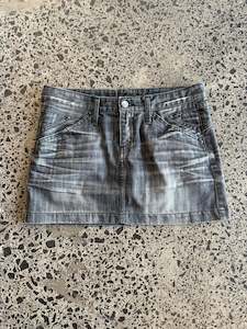 Black Denim Mini Skirt - M