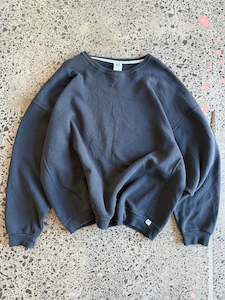 Black Russell Blank Crewneck Jumper - 4XL