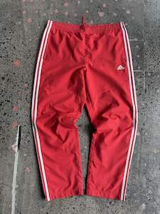2003 Mens Red & White Adidas Track pants - 2XL