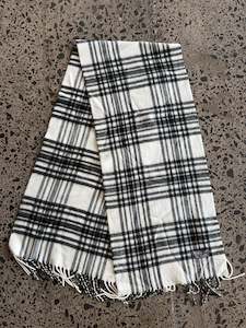 White Wool Burberry Scarf