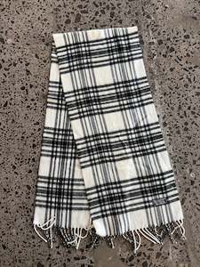 White Wool Burberry Scarf