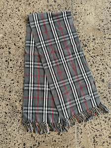Dark Grey Burberry Wool Scarf