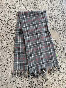 Dark Grey Burberry Wool Scarf