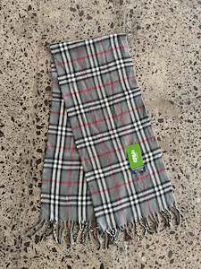 Grey Burberry Wool Scarf