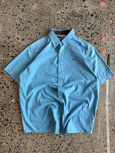 Blue y2k Quiksilver Button Up Short Sleeve Shirt - M