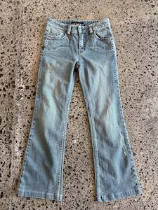 Light Blue Embroidered Low Waist Jeans - XS