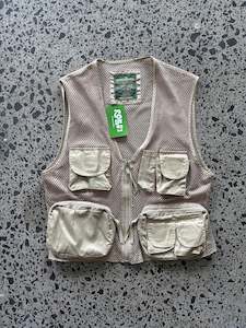 Beige Tactical Fishing Utility Vest - L