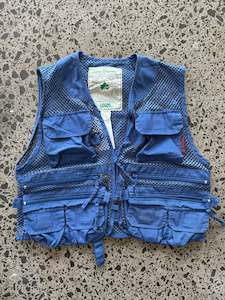 Utility Vests: Rare Blue 'Logos' Utility Vest - M