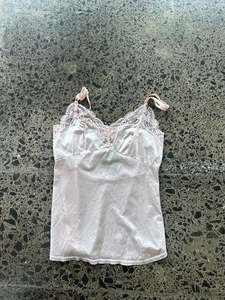 Silky Pink Lacey Cami - S