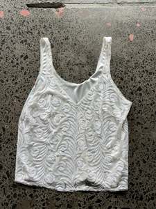 White Lacey Patterned Cami - S