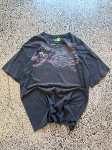 Y2K Black Embroidered Hurley T-Shirt - 2XL