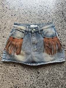 Cowboy Denim Mini Skirt - 2XS