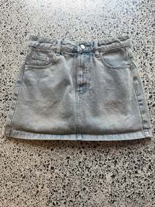 Mini Skirts: Bluey Grey Denim Mini Skirt - XS