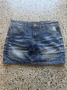 Blue Sun Fade Mini Skirt - M