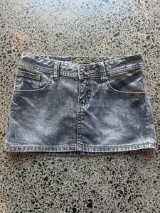 Mini Skirts: Grey Denim Mini Skirt - XS