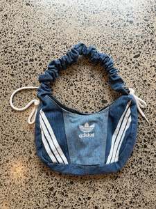 Hottest Items Right Now: Blue Denim Rework Adidas Handbag