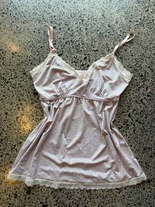 Pink & White Polka Dot Fairy Top - M