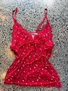 Womens Wear: Red & White Heart Fairy Top - L