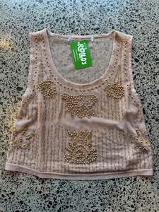 Womens Wear: Dark Peach Crop Top - S