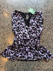 Black & Pink Scrunch Top - S