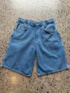 Mid-Wash Blue Denim Jorts - 32W