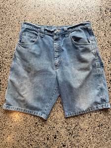 Hottest Items Right Now: Wrangler Original Light Blue Denim Jorts - 34W