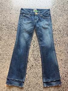 Jeans: Dark Blue Lee Low Waist Jeans - S