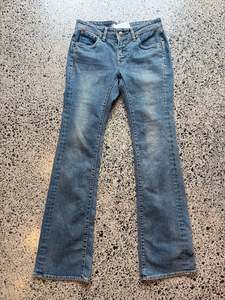 Mid Blue Low Waist Jeans - XS