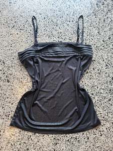 Womens Wear: Sparkly Black Fairy Top - L