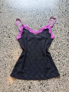 Womens Wear: Lacey Black & Pink Fairy Top - S