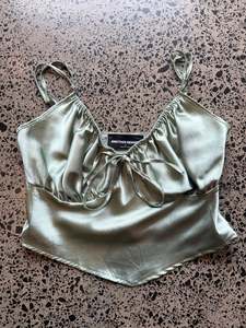 Womens Wear: Olive Satin Fairy Top - XS