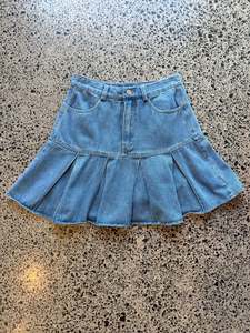 Mini Skirts: Blue Denim Mini Skirt - XS